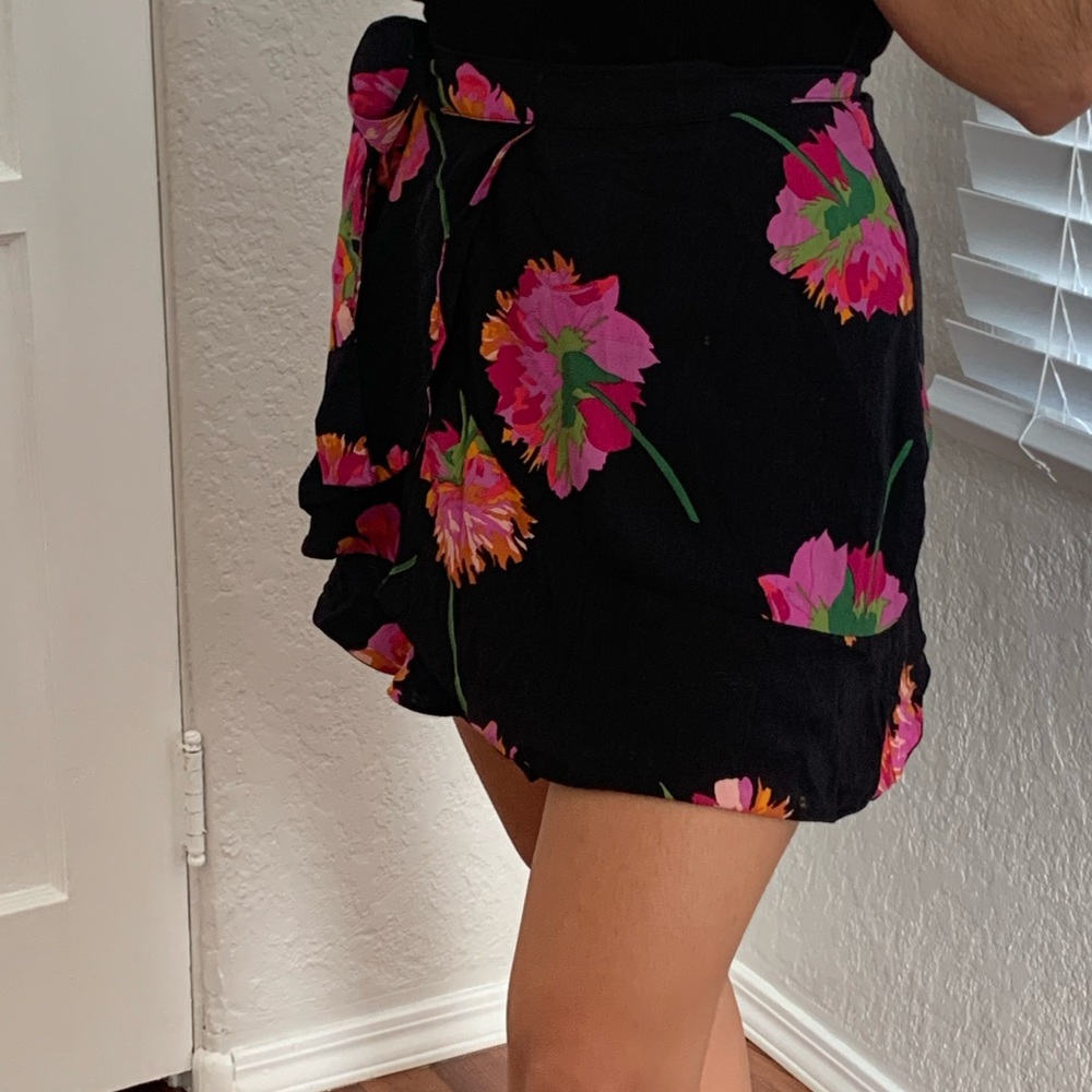 Floral wrap skirt